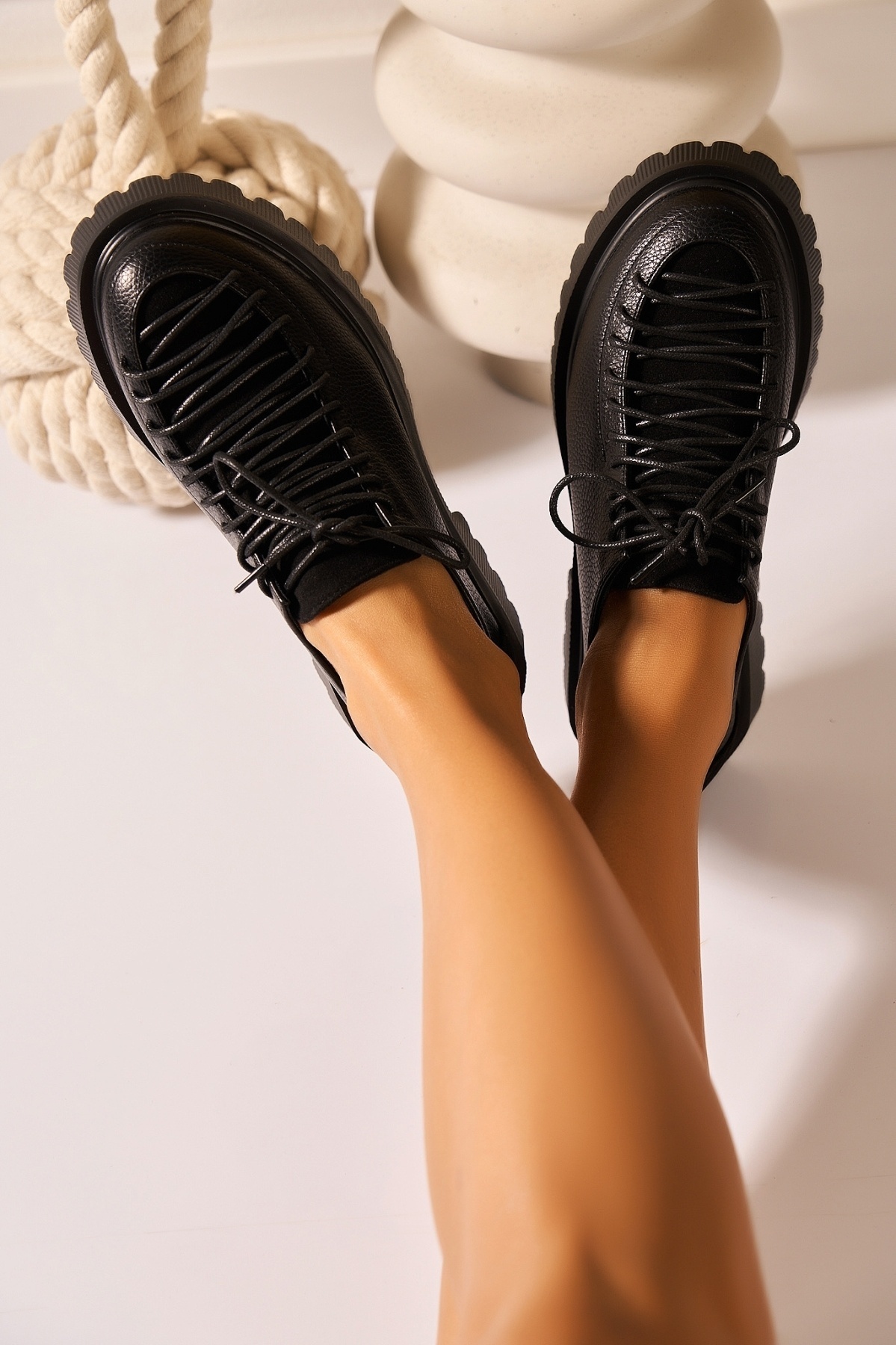 Pantofi dama casual Negri din Piele Ecologica Fareha