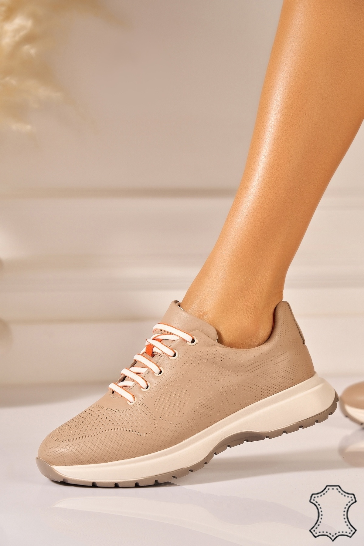 Adidasi Piele Naturala Kaki Anvay