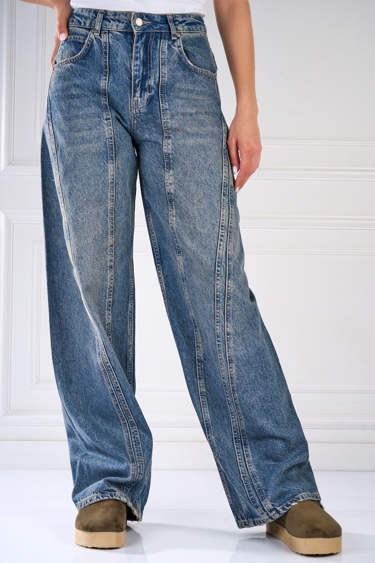 Blugi Damă Oversize Albastri Fabina
