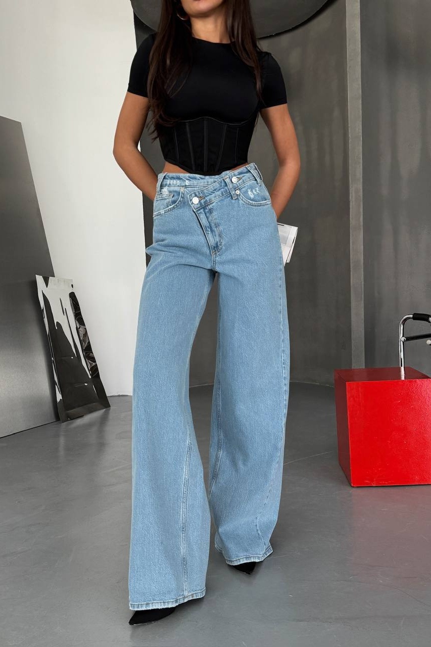 Blugi Damă Oversize Albastru Malani