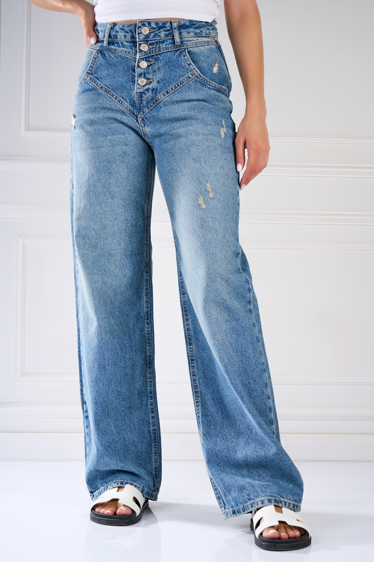 Blugi Regular Fit Albastri Ginny