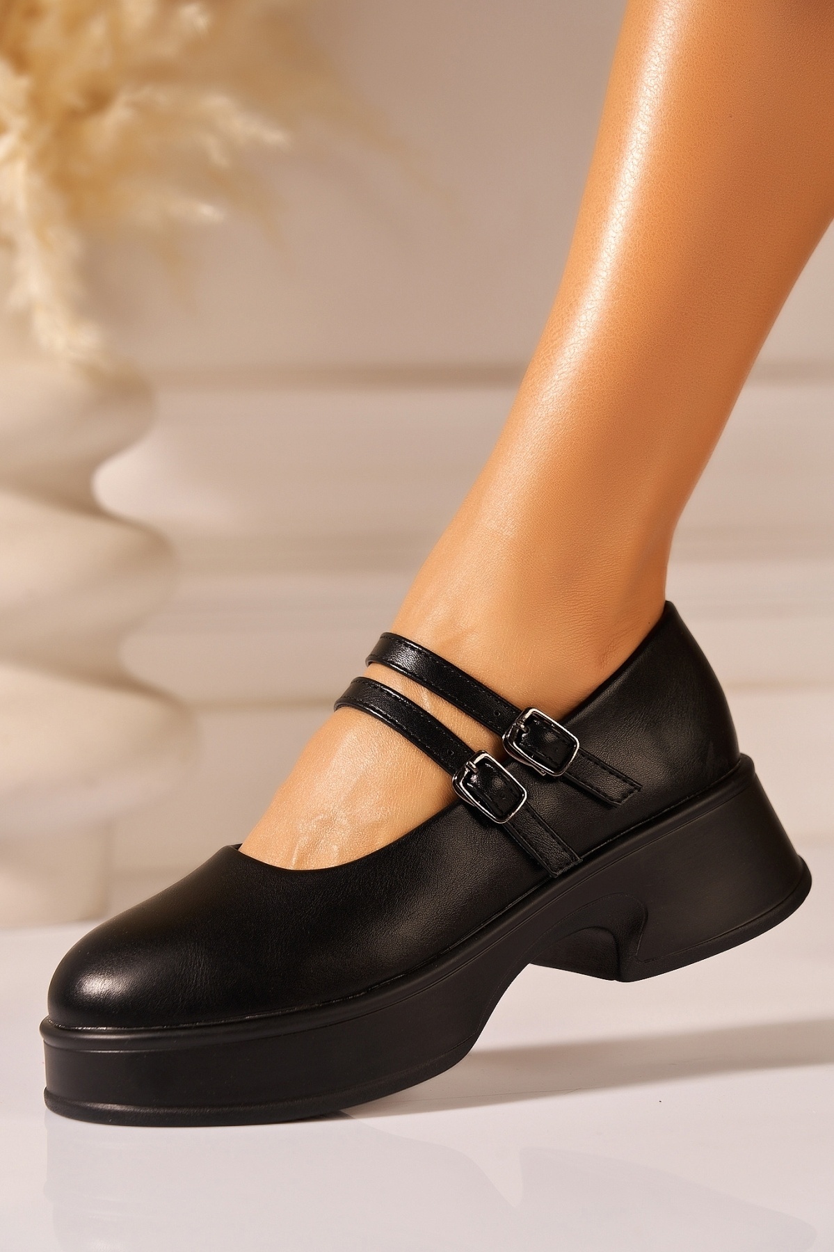 Pantofi dama casual Negri din Piele Ecologica Kalia