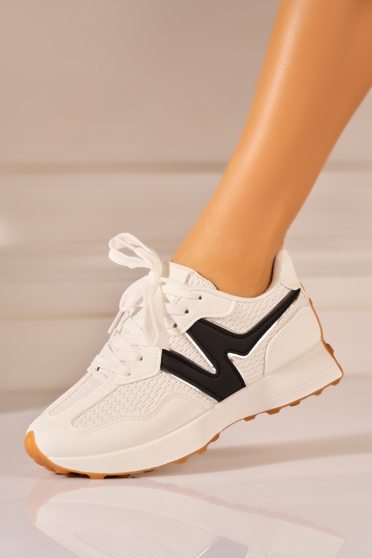 Adidași de damă Albi din Piele Ecologica Zemyra2