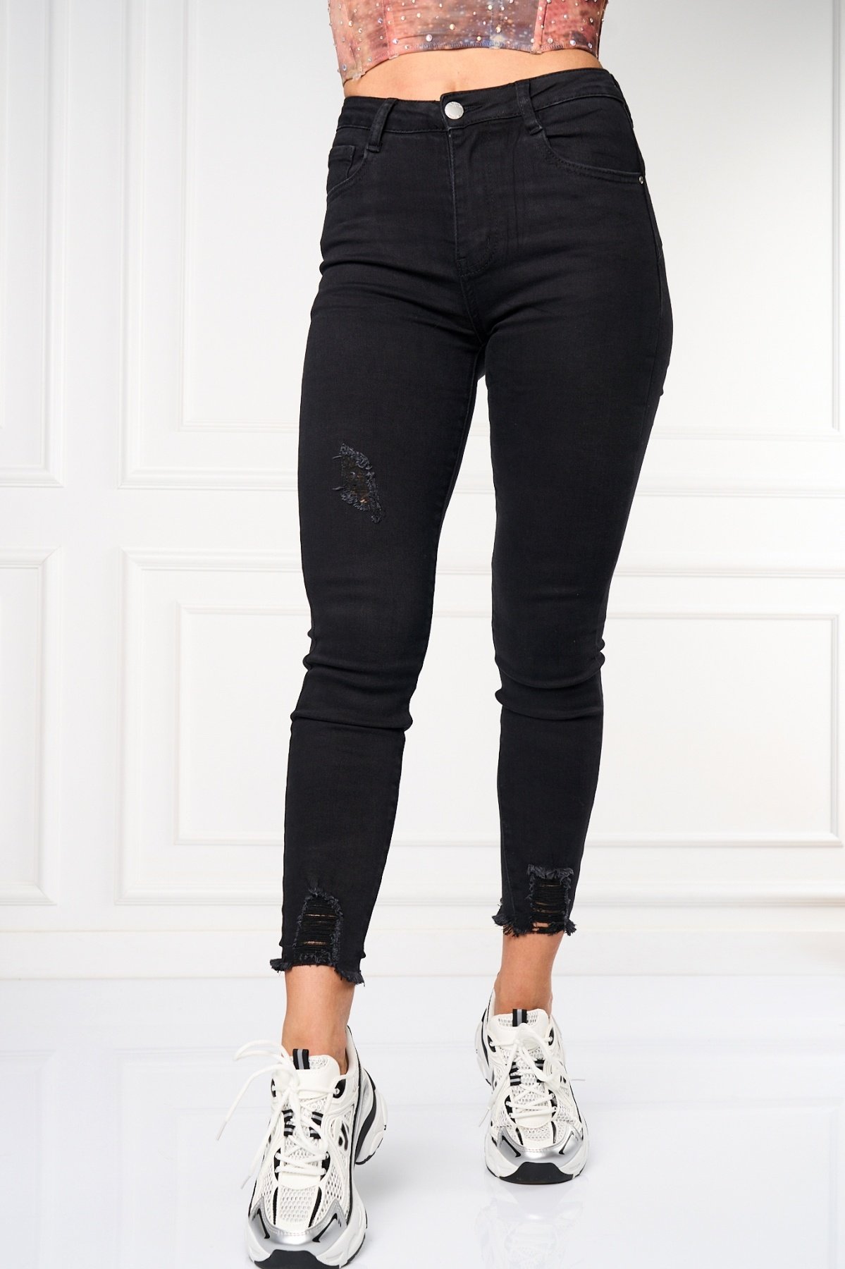 Blugi Damă Skinny Fit Negru Janye