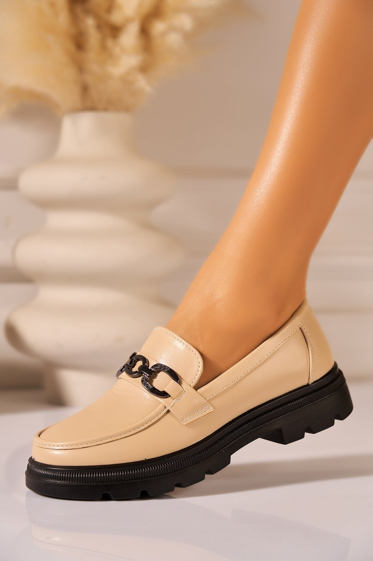 Pantofi dama casual Bej din Piele Ecologica Daniyla