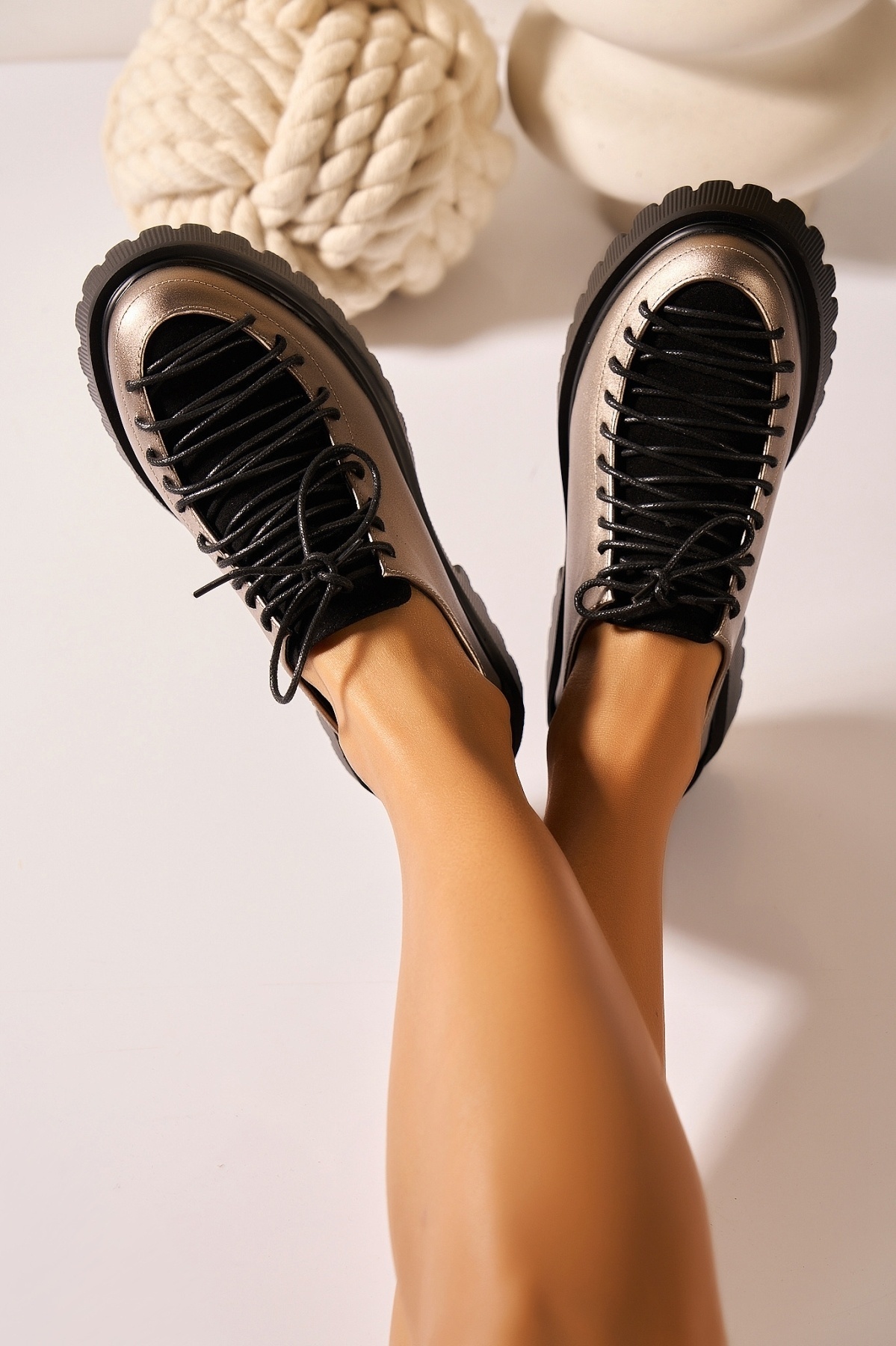 Pantofi dama casual Gri din Piele Ecologica Trisha