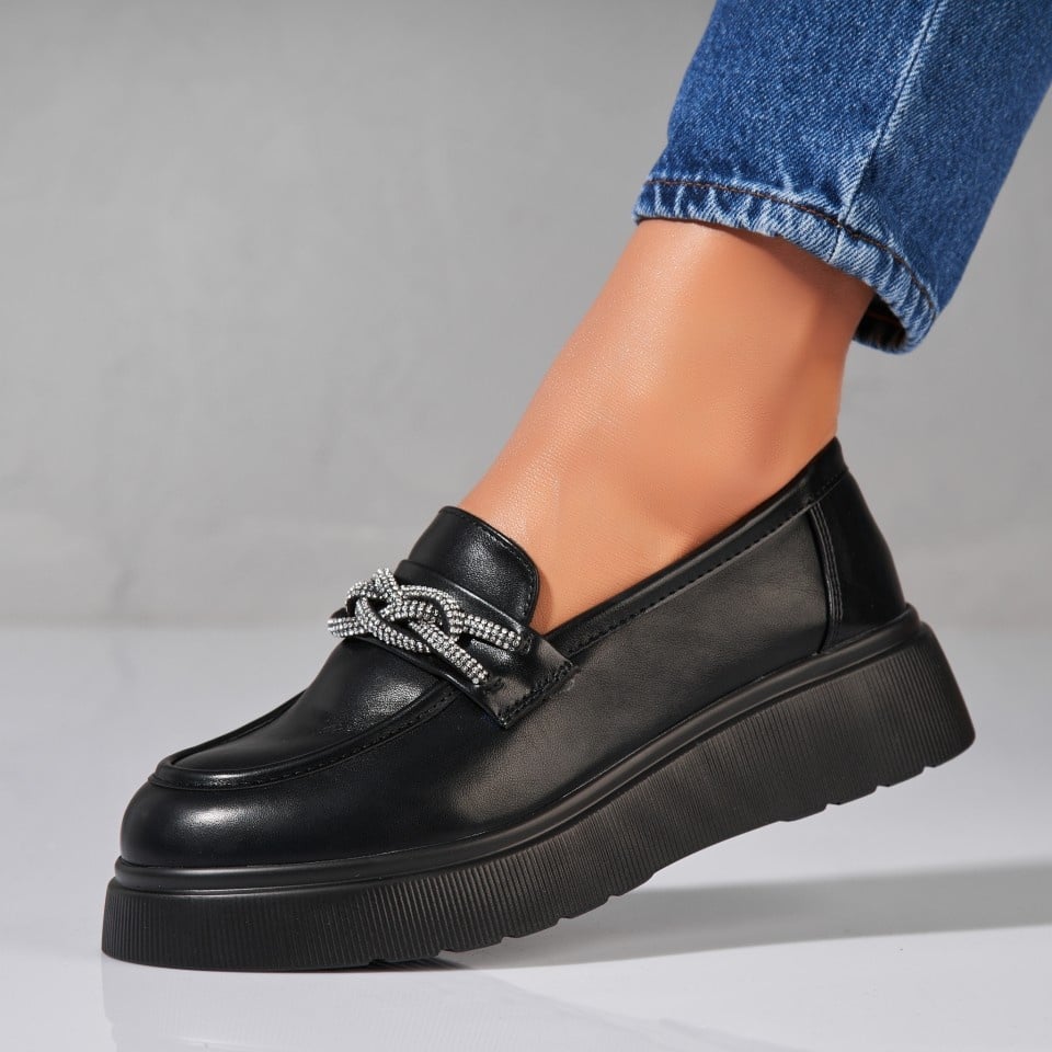 Pantofi dama casual Negri din Piele Ecologica Aylen