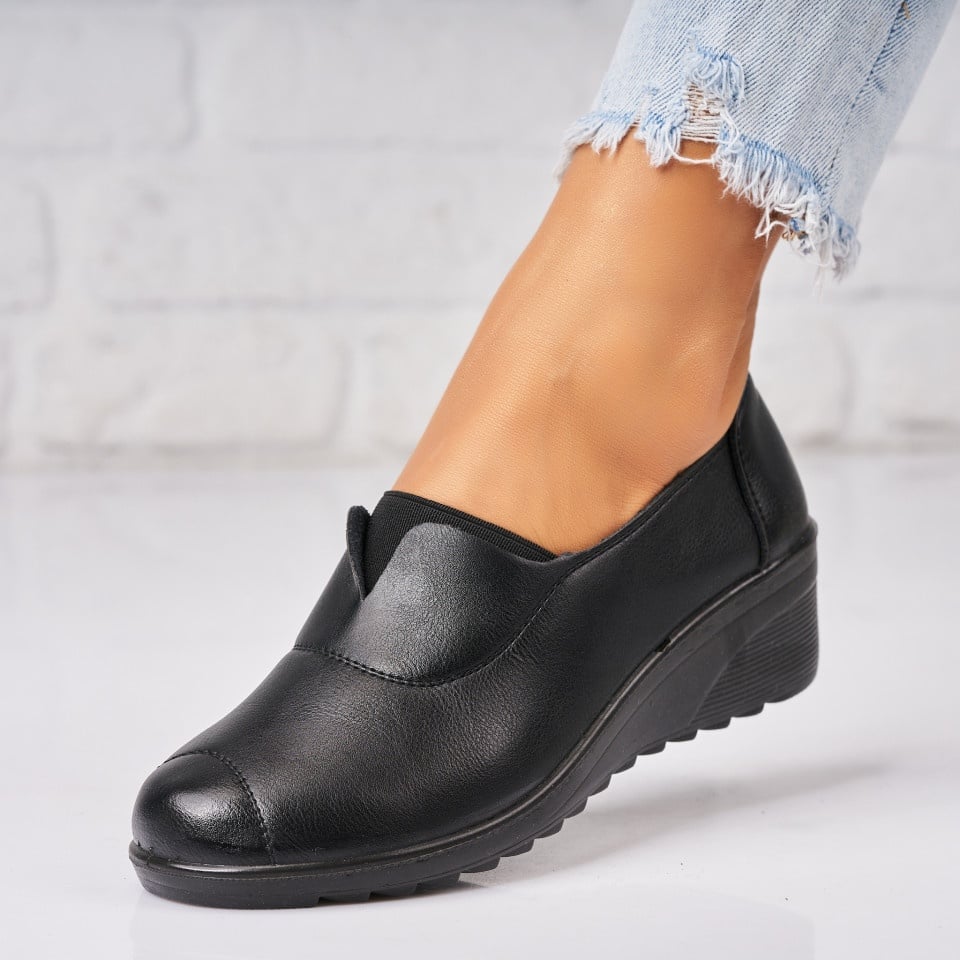 Pantofi dama casual Negri din Piele Ecologica Baneet