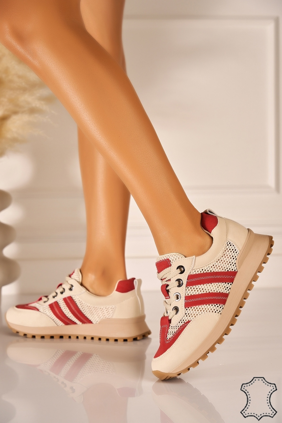 Adidasi Piele Naturala Bej Berya