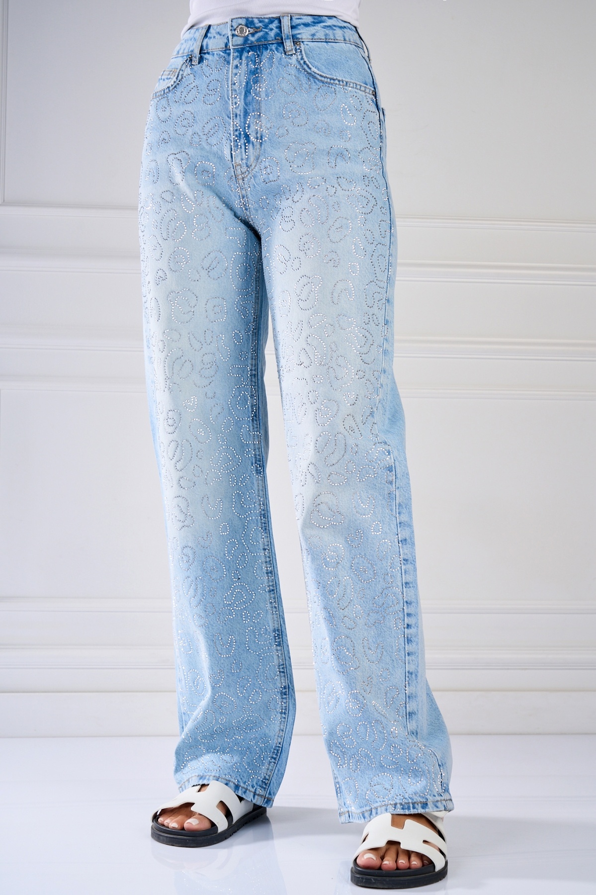 Blugi Regular Fit Albastri Damanti