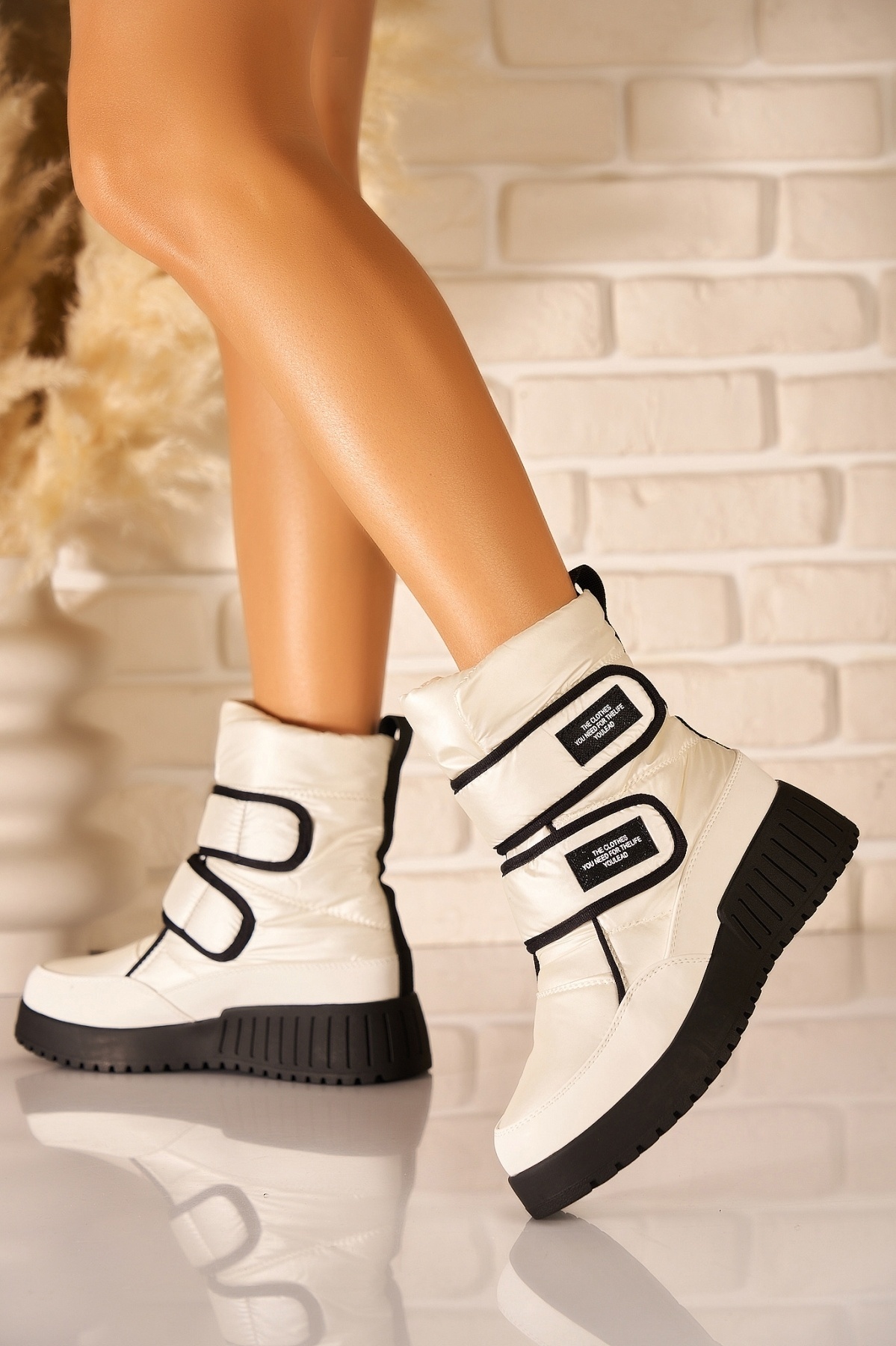 Cizme Dama Imblanite Albe din Fas Tayden