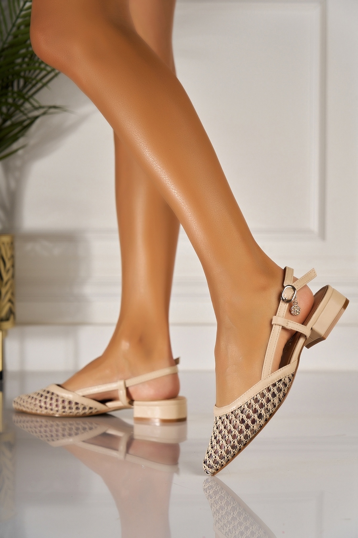 Pantofi dama casual Bej din Piele Ecologica Loria