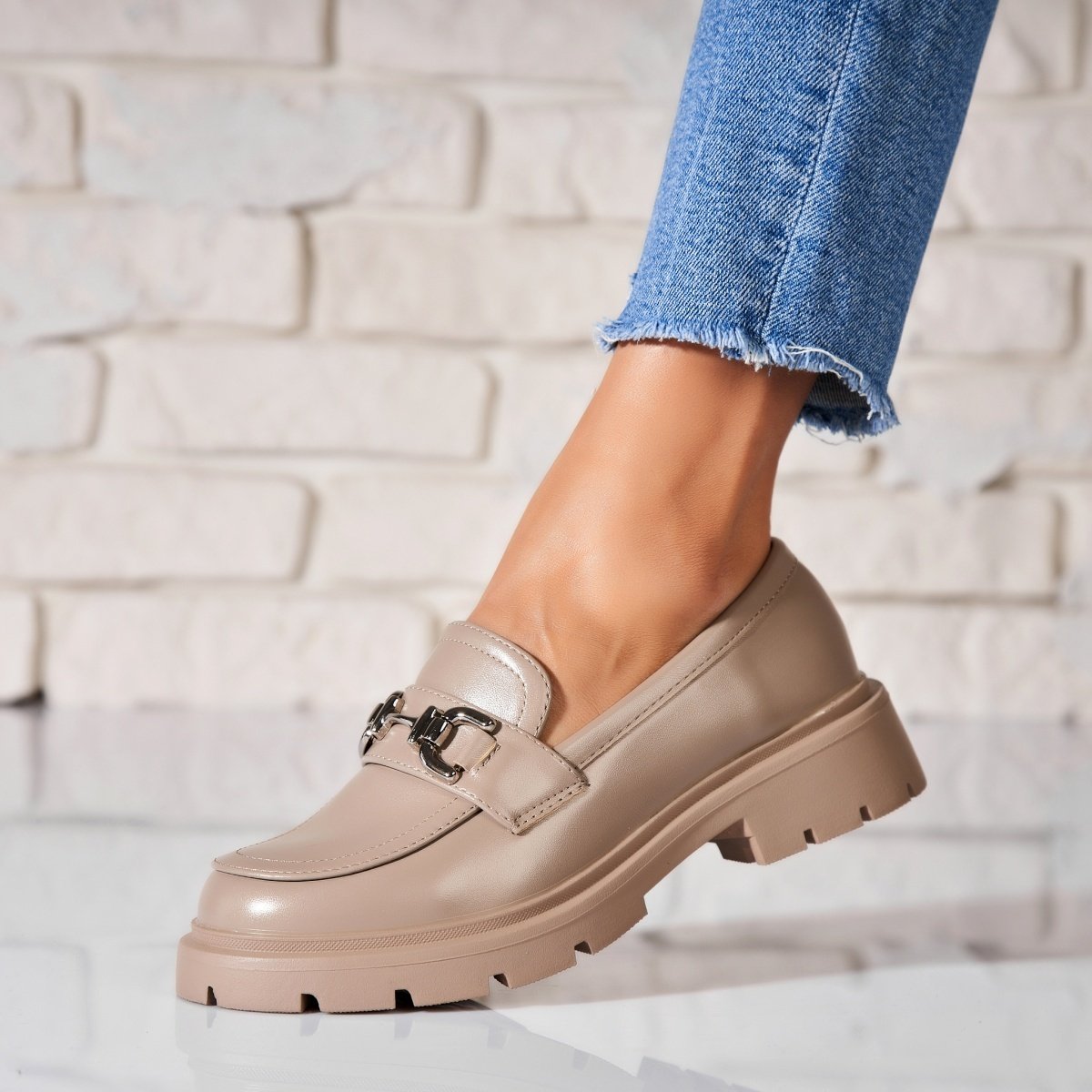 Pantofi dama casual Gri din Piele Ecologica Dalani