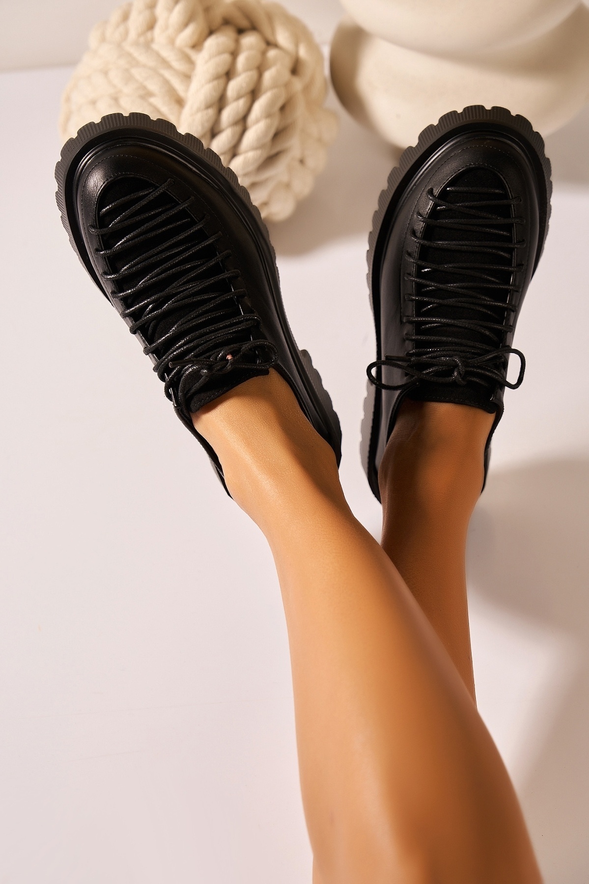 Pantofi dama casual Negri din Piele Ecologica Trisha