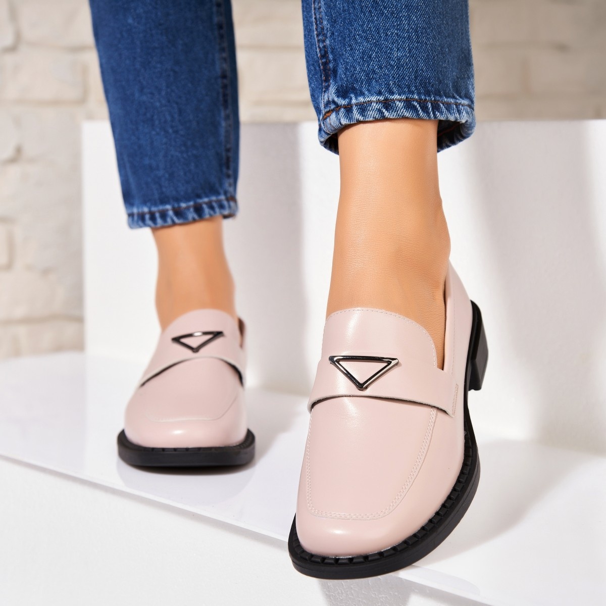 Pantofi dama casual Roz din Piele Ecologica Keylan