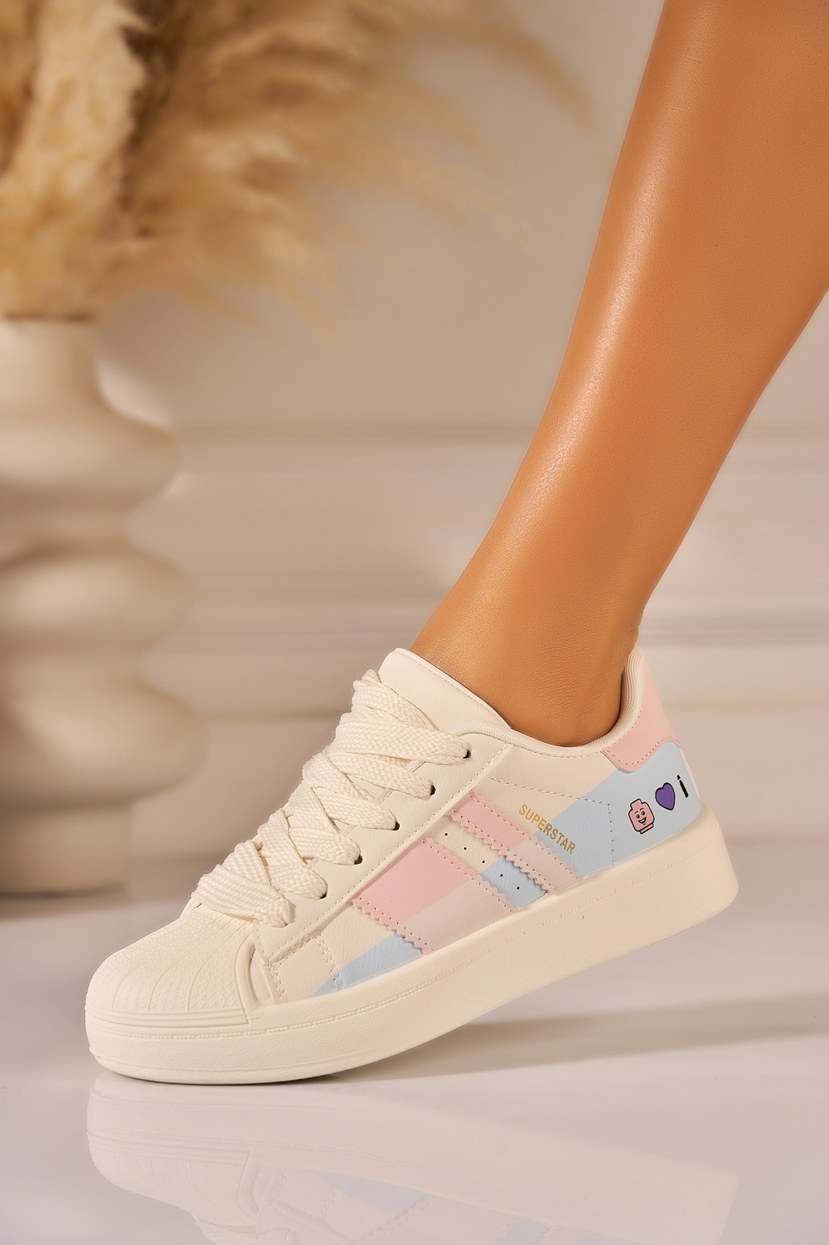 Adidași de damă Bej din Piele Ecologica Alihay