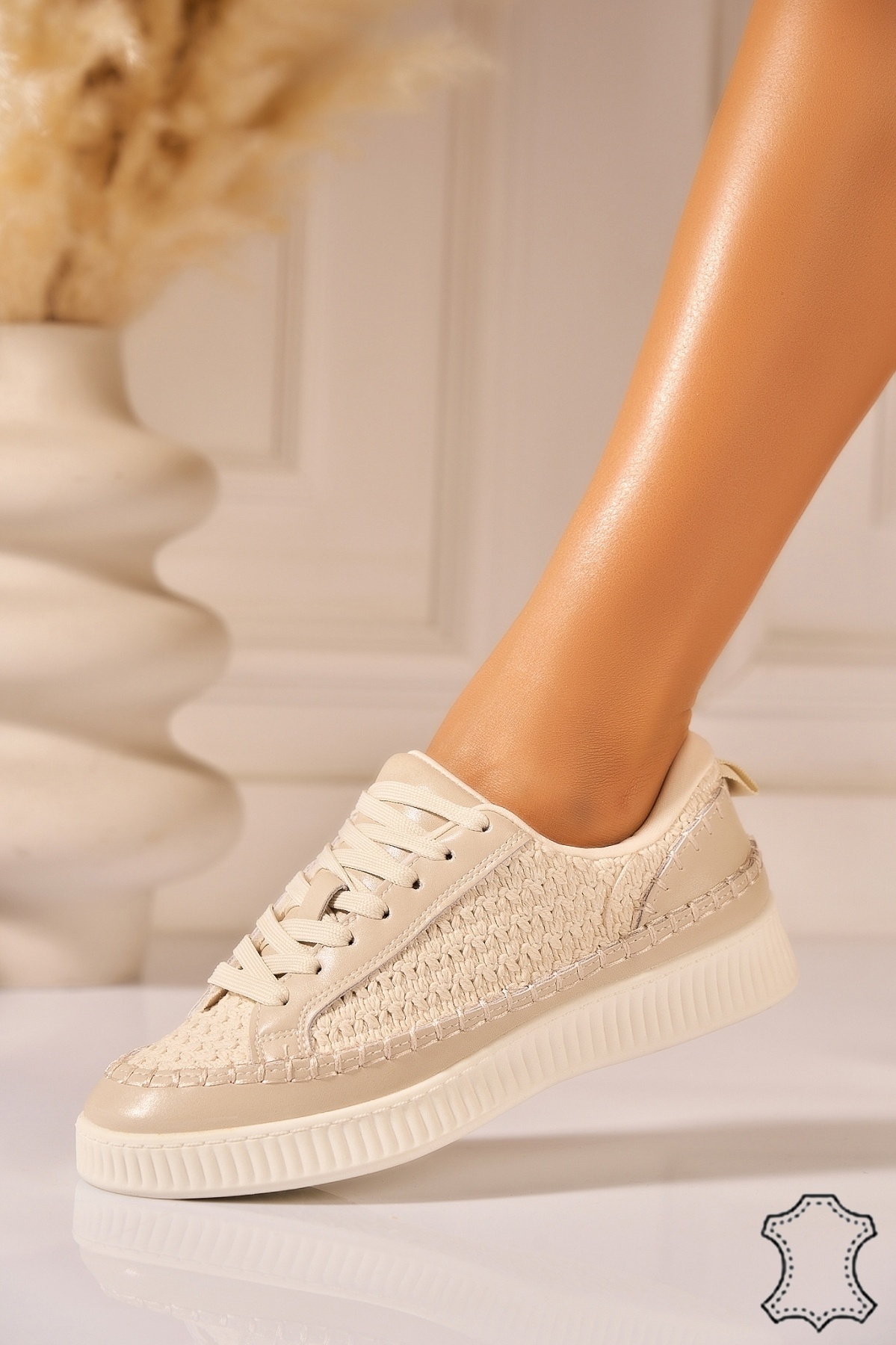 Adidasi Piele Naturala Bej Harnys