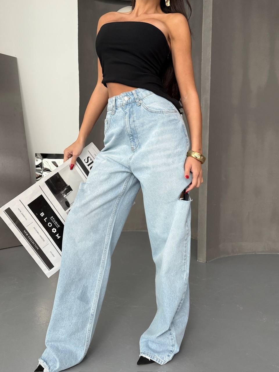 Blugi Damă Oversize Albastri Yaiza