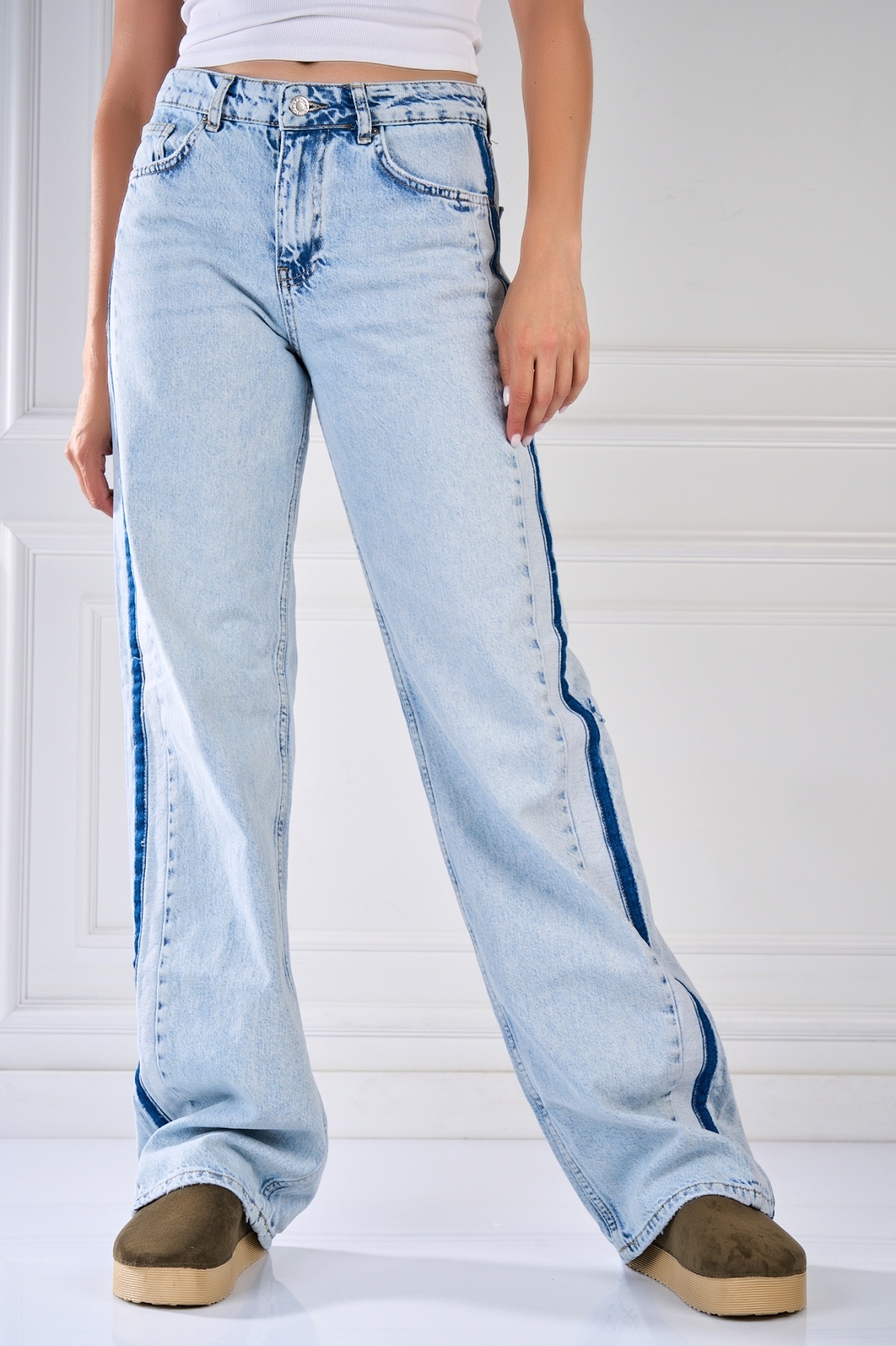 Blugi Regular Fit Albastri Zelia