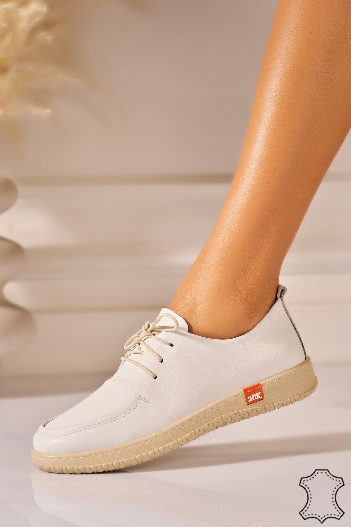 Mocasini dama Piele Naturala Albi Klaire