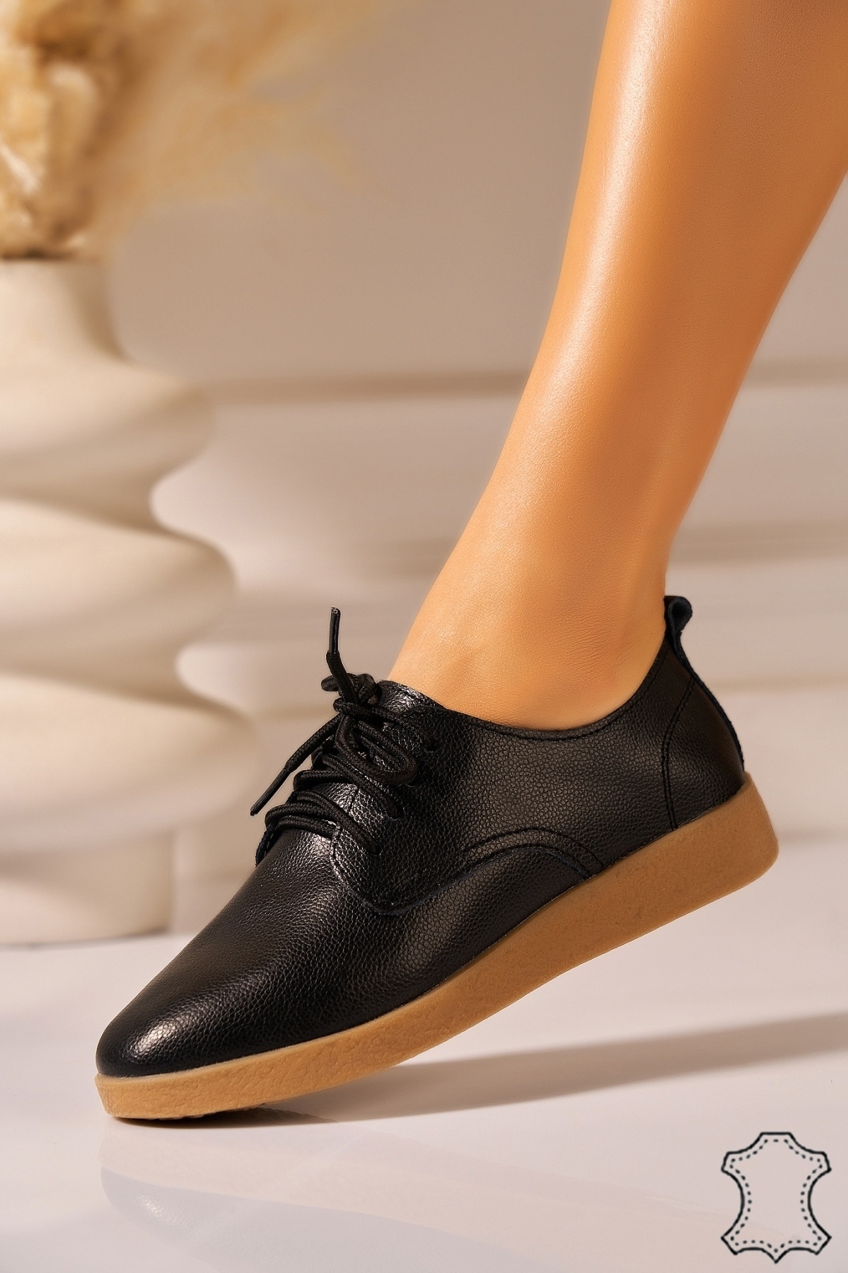 Mocasini dama Piele Naturala Negri Delia