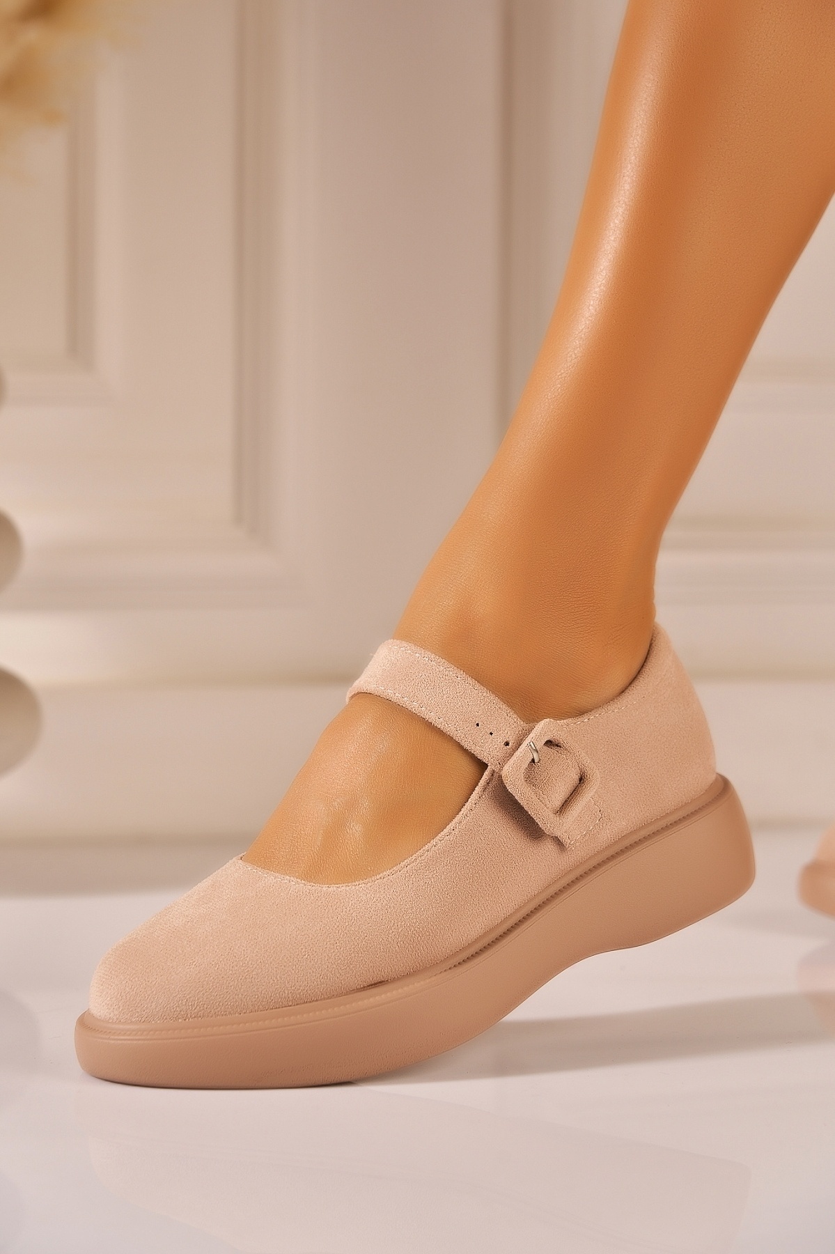 Pantofi dama casual Bej din Piele Ecologica Intoarsa Corissa2