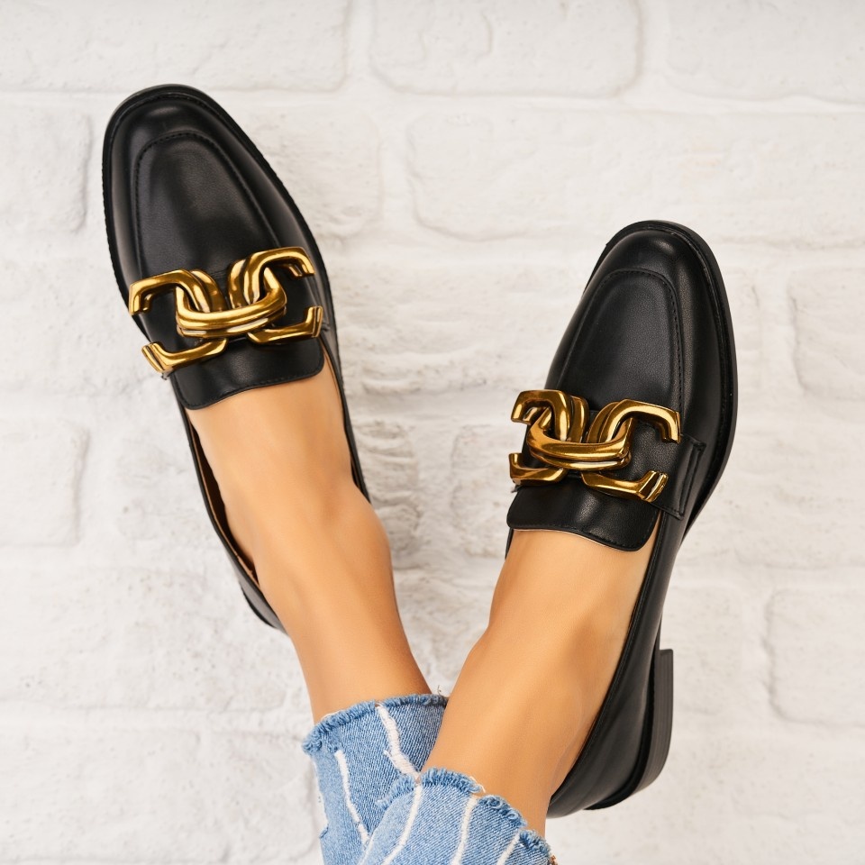Pantofi dama casual Negri din Piele Ecologica Esteff