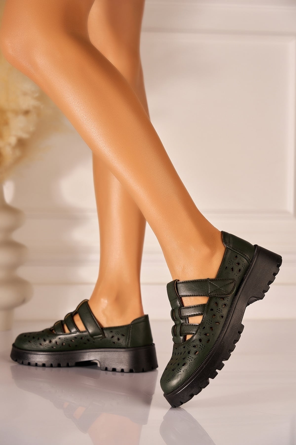 Pantofi dama casual Verzi din Piele Ecologica Prajna