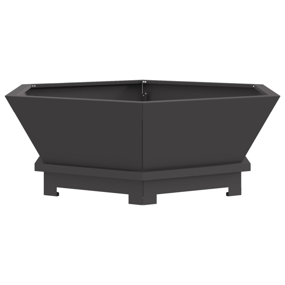 ardaXL Foc Hexagonal Negru 75x75x28 cm Oțel - 1 | YEO
