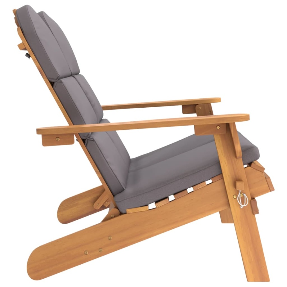 Bancă de grădină Adirondack cu perne 126 cm, lemn masiv acacia - 3 | YEO