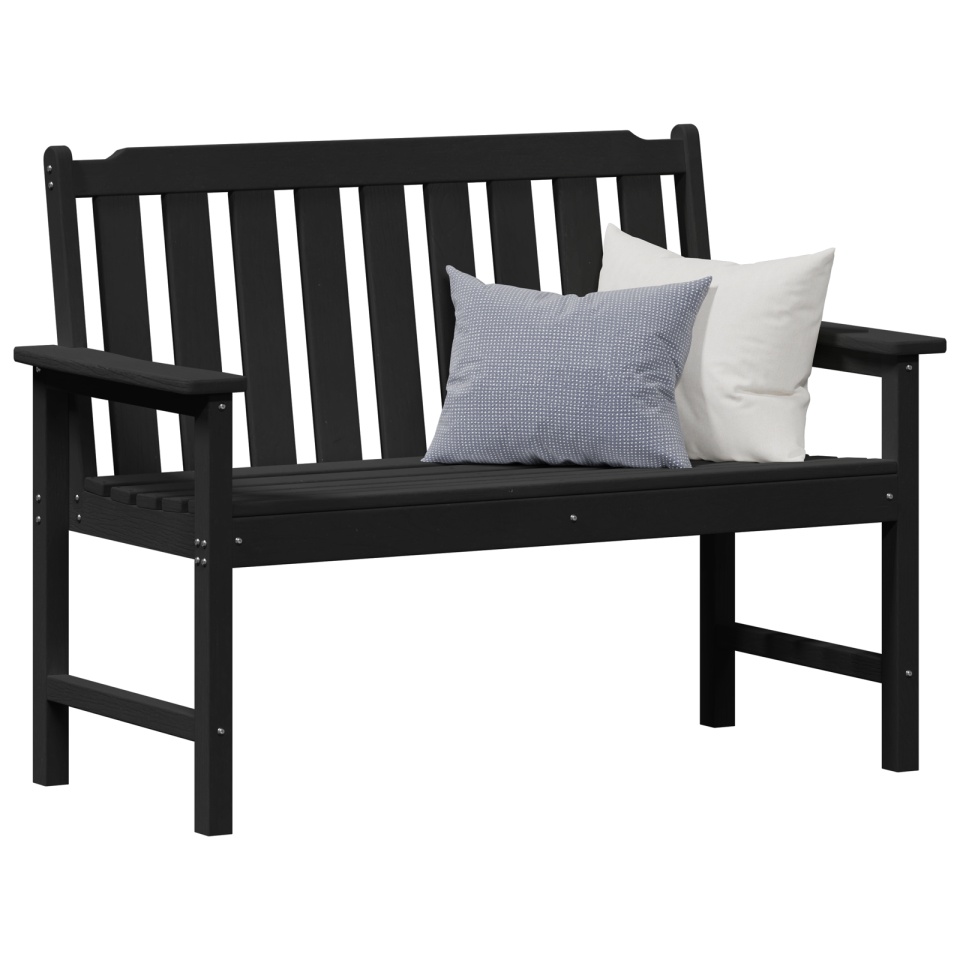 Bancă de grădină Neagră 120 cm HDPE - 2 | YEO