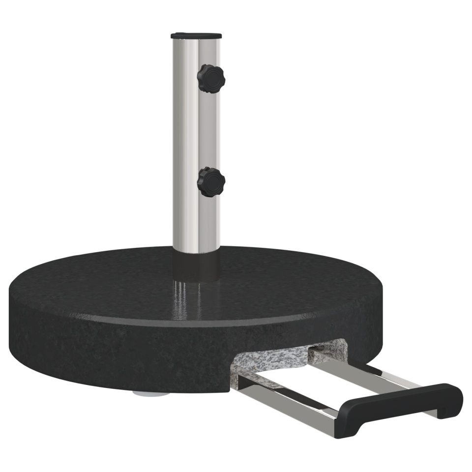 Bază Umbrelă cu Roți cu Mâner Granit Negru 29 kg Rotund - 1 | YEO