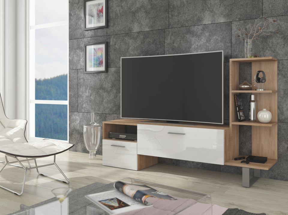 Best (Tv Stand) S.Bright/White High Gloss