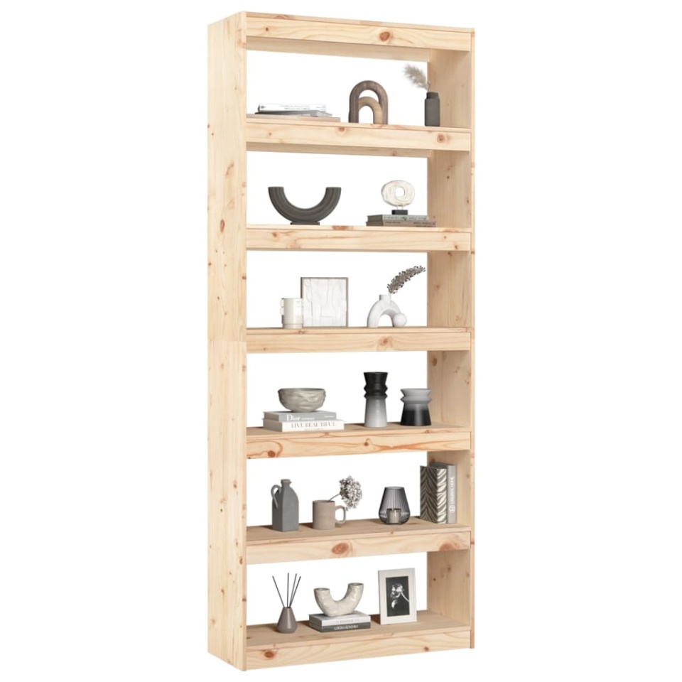 Bibliotecă/Separator cameră, 80x30x199,5 cm lemn masiv pin - 3 | YEO