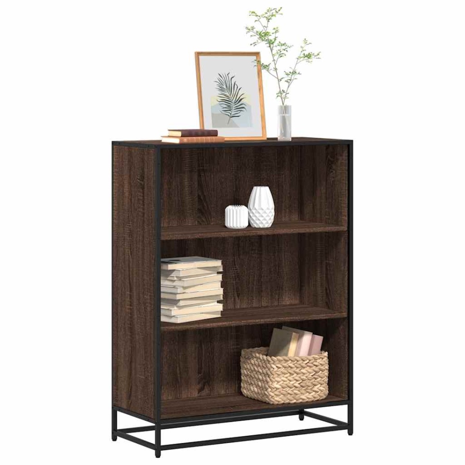 Bibliotecă, stejar maro, 80,5x35x107,5 cm, lemn prelucrat