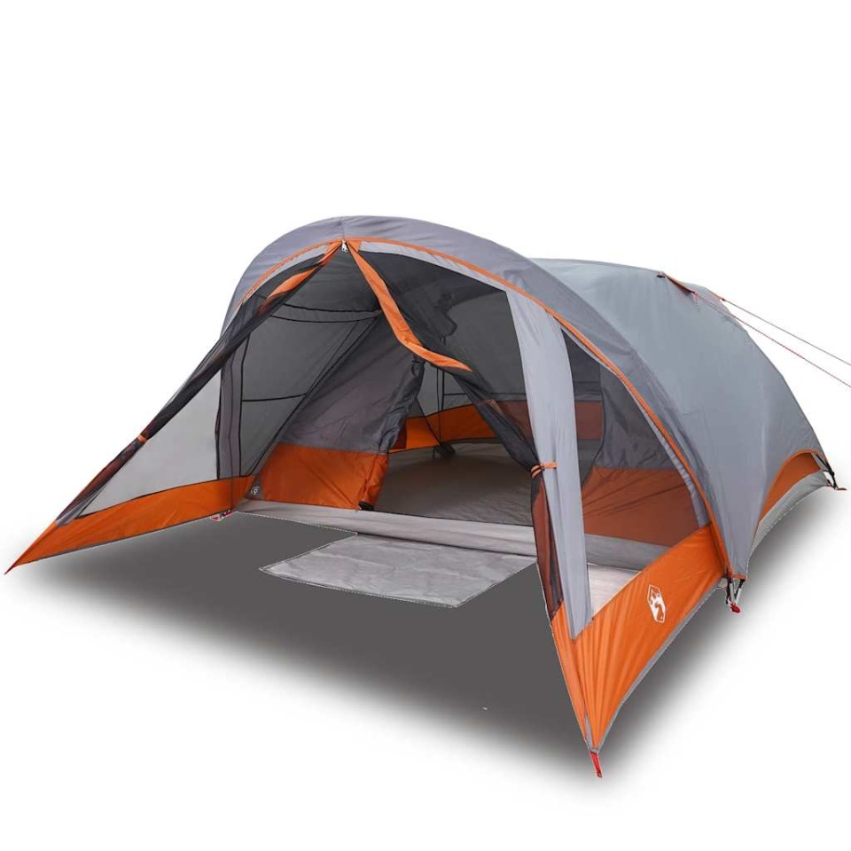 Cabină cort de camping 4 persoane gri și portocaliu impermeabil - 1 | YEO