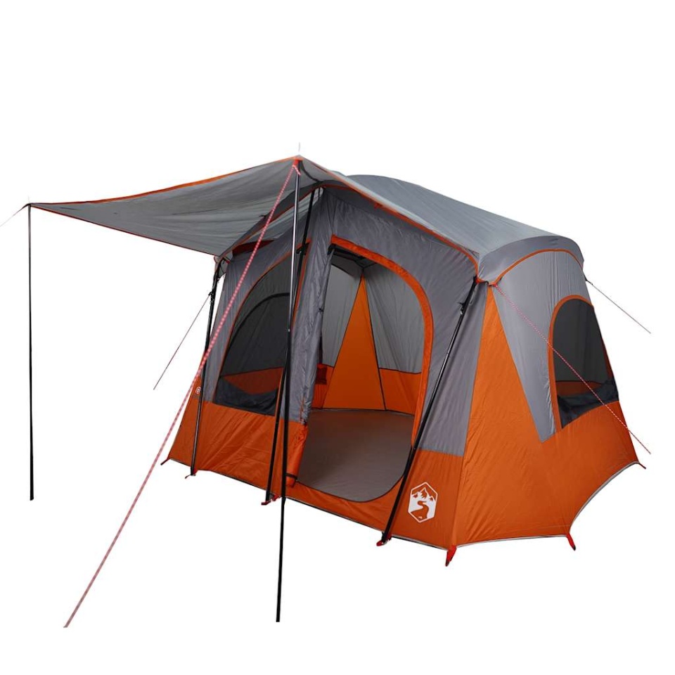 Cabină cort de camping 5 persoane gri și portocaliu impermeabil - 3 | YEO