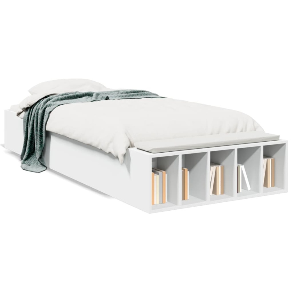 Cadru de pat, alb, 75x190 cm, lemn prelucrat - 1 | YEO