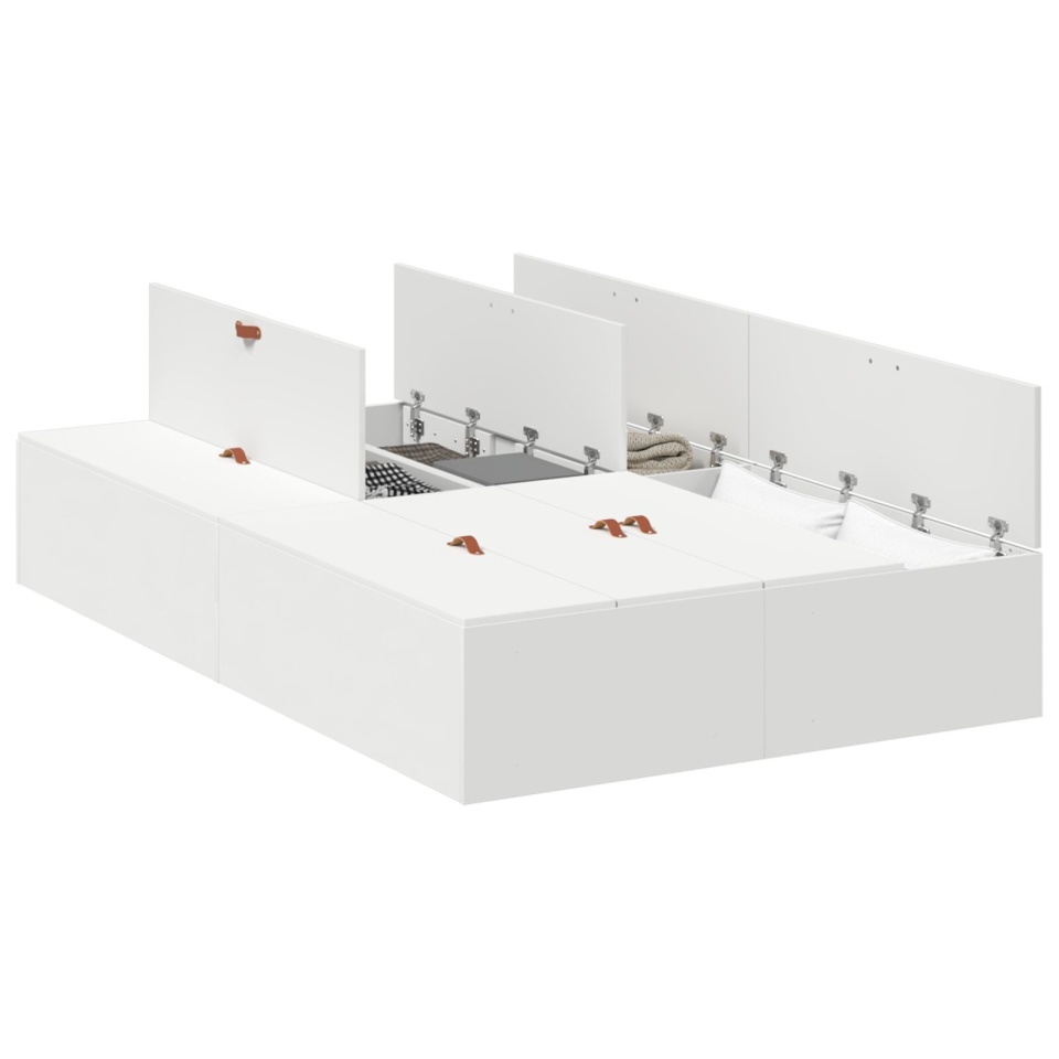 Cadru de pat de depozitare Alb 120x200 cm - 1 | YEO