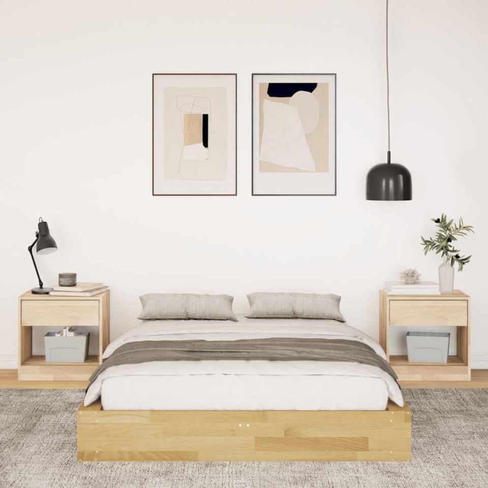 Cadru de pat fără saltea 120x200 cm din lemn masiv de stejar - 3 | YEO