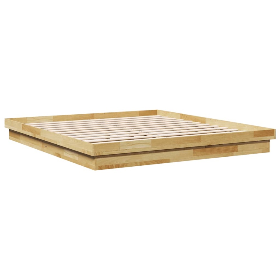 Cadru de pat fără saltea 200x200 cm din lemn masiv de stejar - 2 | YEO