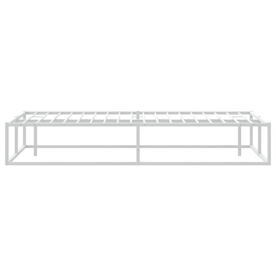 Cadru de pat fără saltea alb 180x200 cm metal - 4 | YEO