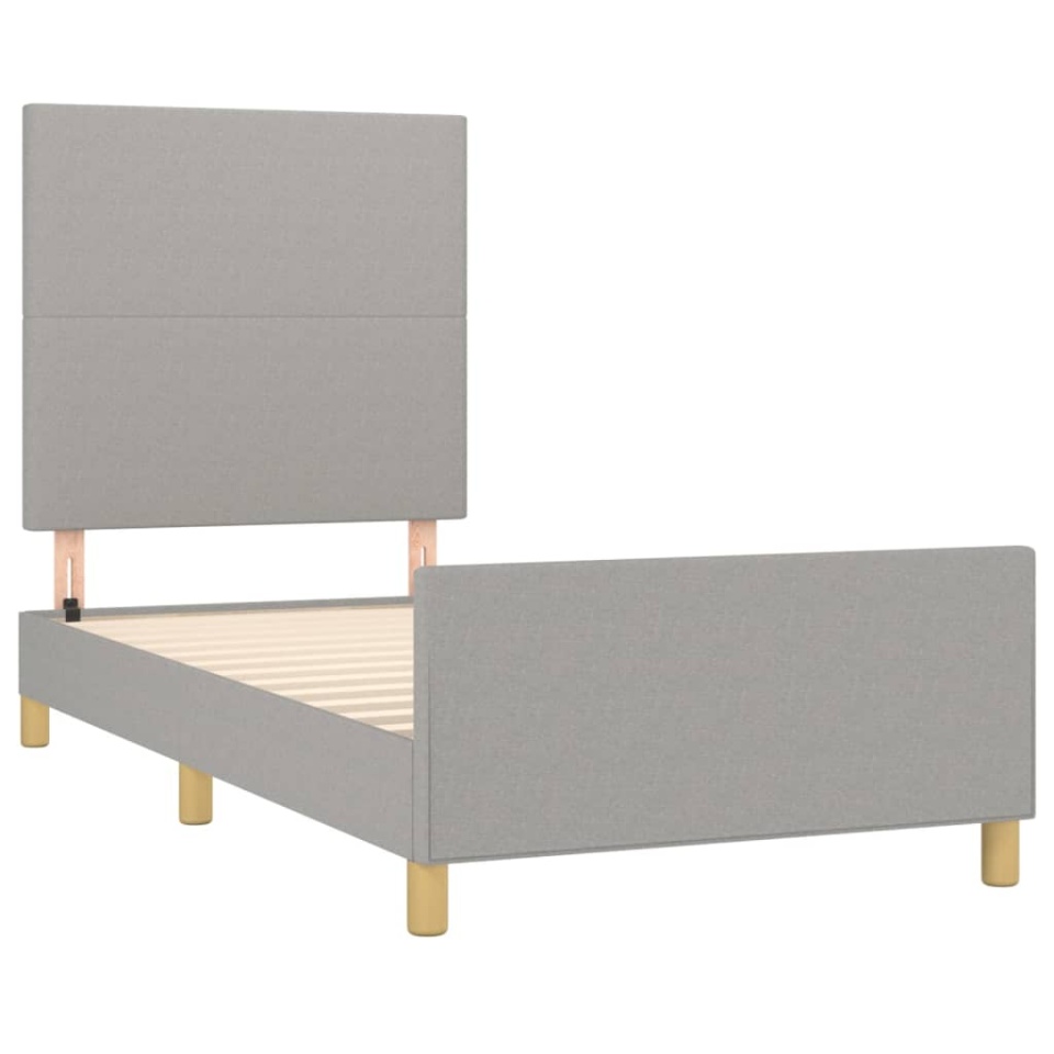 Cadru de pat fără saltea, gri deschis, 90x190 cm, textil - 3 | YEO
