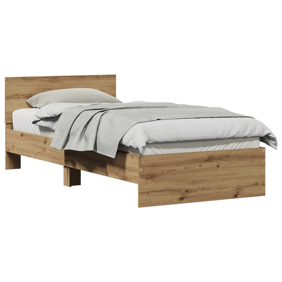 Cadru de pat stejar artizanal 90x190 cm Lemn multistrat - 2 | YEO