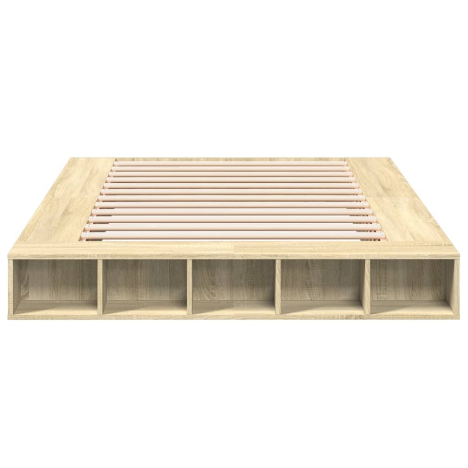 Cadru de pat, stejar sonoma, 160x200 cm, lemn prelucrat - 3 | YEO