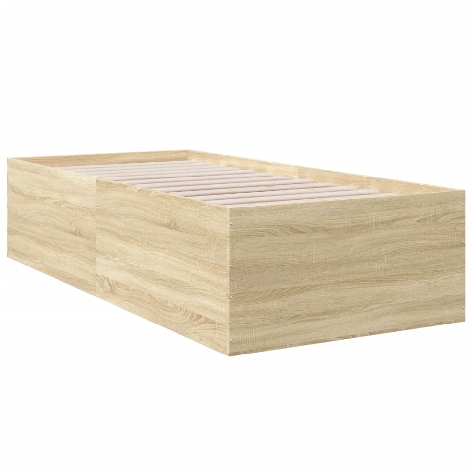 Cadru de pat, stejar sonoma, 90x200 cm, lemn prelucrat - 2 | YEO