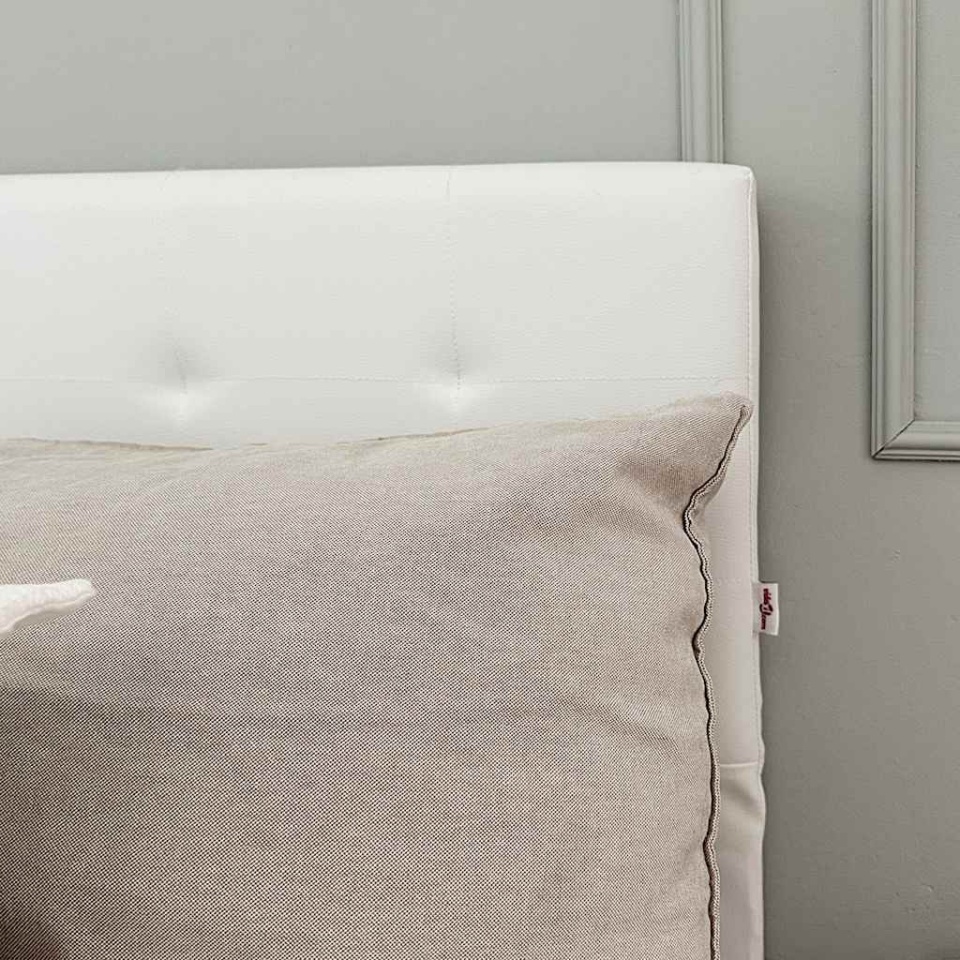 Cadru pat hidraulic, depozitare, alb, 180 x 200 cm, piele eco - 3 | YEO