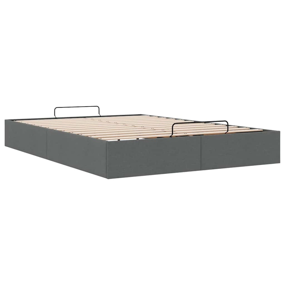 Cadru pat otoman fără saltea Gri închis 140x190 cm țesătură - 3 | YEO