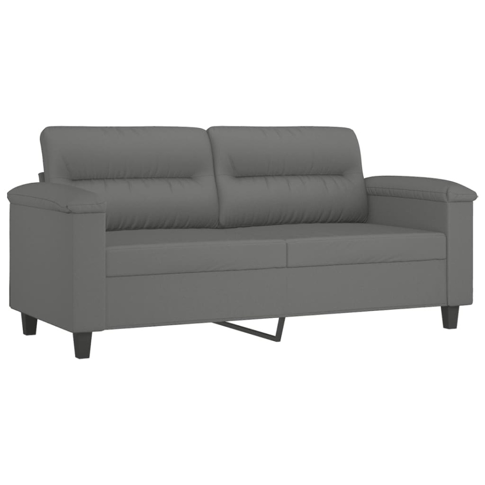 Canapea cu 2 locuri, cu perne, gri, 140 cm, microfibră - 3 | YEO