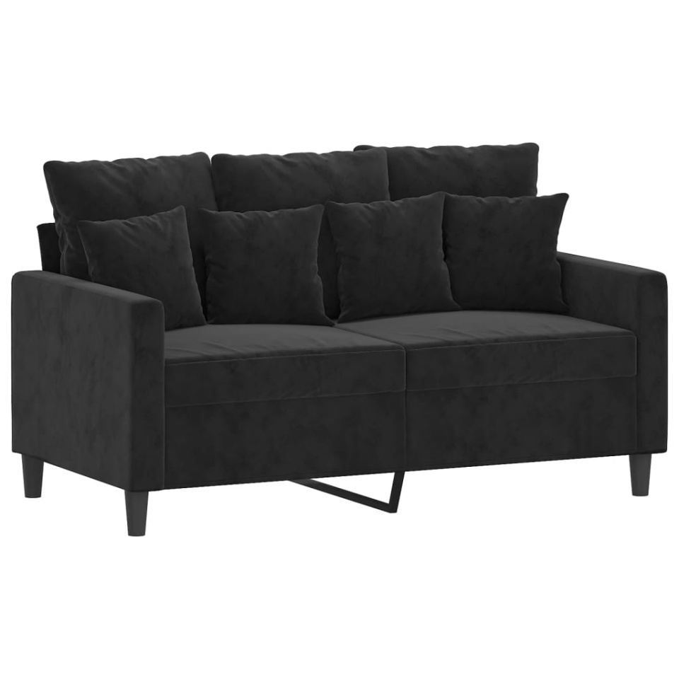 Canapea cu 2 locuri, negru, 120 cm, catifea - 1 | YEO